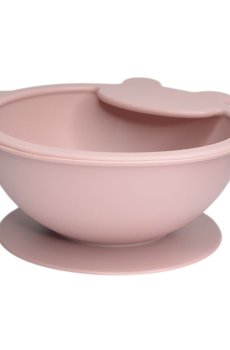 Детская миска Lindo силиконовая, на присоске, розовая, от 4 месяцев, 250 мл (965-1)