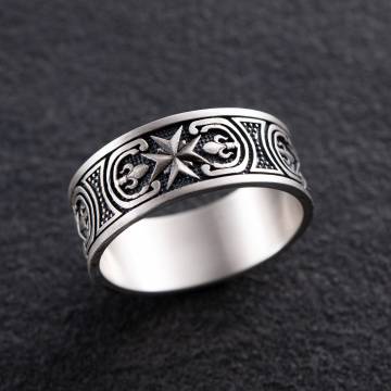 Серебряное кольцо "Оберег Алатырь" 418 Серебряное кольцо "Оберег Алатырь" 418