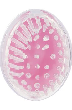 Щетка-массажер для кожи головы Cosmo Shop силиконовая, овальная с ручкой, розовая, 1 шт (CS040P)