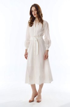 Молочна сукня міді з прошви