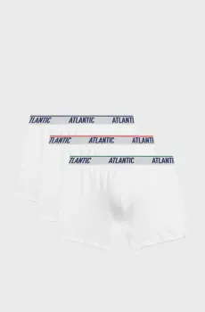 Мужские белые боксеры (3 шт) Белый L Atlantic 3MH-237