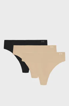 Женские трусики (3 шт) UA PURE STRETCH NO SHOW THONG -SOLID Разноцветный XS Under Armour 1383893-111