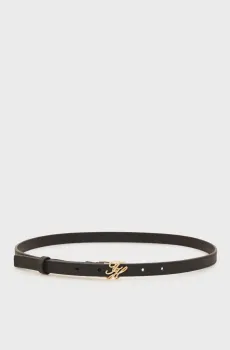 Женский черный кожаный ремень SCRIPT 1.5 Черный 80 Tommy Hilfiger AW0AW18609