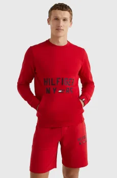 Мужской красный свитшот GRAPHIC CREW Красный L Tommy Hilfiger MW0MW30399