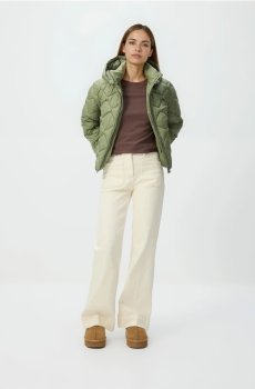 Reserved - Стьобана куртка з капюшоном - світло-оливковий - 530IA-81X