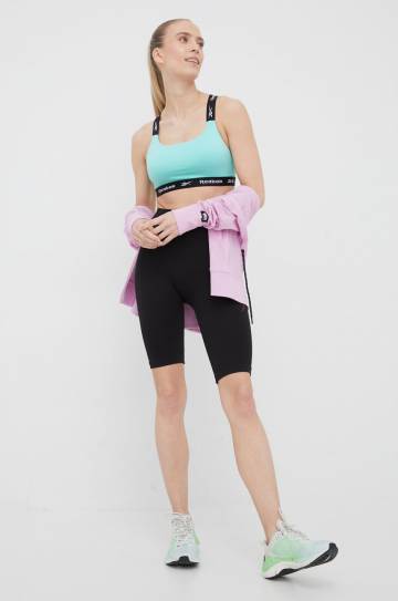 Спортивный бюстгальтер Reebok Dollie F9763 цвет зелёный однотонный Спортивный бюстгальтер Reebok Dollie F9763 цвет зелёный однотонный