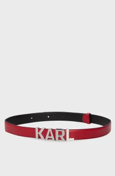 Женский красный кожаный ремень K LETTERS MD BELT Красный 95 Karl Lagerfeld 240W3106