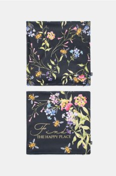 Набір наволочок з квітковим мотивом, 2 шт. - чорний