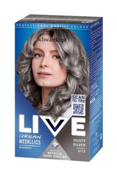 Стойкая крем-краска для волос Schwarzkopf LIVE Urban Metallics, U72 Dusty Silver, 142.5 мл