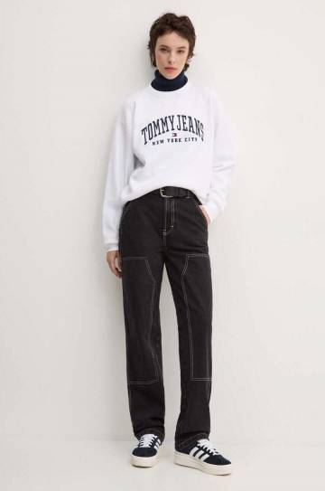 Кофта Tommy Jeans женская цвет белый с аппликацией DW0DW19824 Кофта Tommy Jeans женская цвет белый с аппликацией DW0DW19824