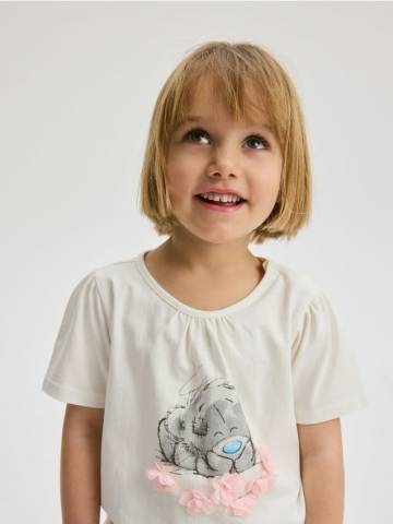 Reserved - GIRLS` T-SHIRT - кремовий - 376EC-01X Reserved - GIRLS` T-SHIRT - кремовий - 376EC-01X
