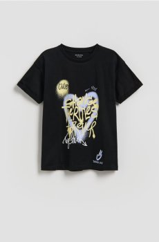 Reserved - Футболка з принтом - чорний - 402HU-99X