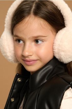 Наушники з штучного хутра - бежевий