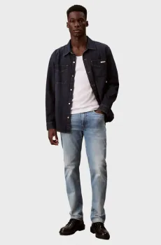 Мужсккие голубые джинсы SLIM STRAIGHT MEDWAY BLUE JEAN Голубой 38-34 Calvin Klein LV04RD900G