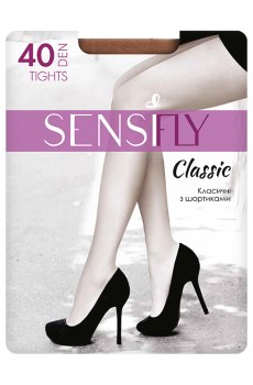 Колготки женские Sensi fly Classic с шортиками, 40 DEN, натуральные, размер 3