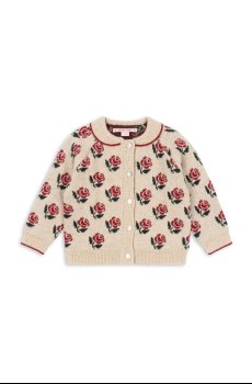 Детский кардиган с добавлением шерсти Konges Sløjd BELOU KNIT COLLAR CARDIGAN