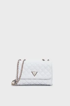 Женская белая сумка GIULLY 2 CMPRTMNT CNVRTBLE FLP Белый ONESIZE Guess HWQG8748200