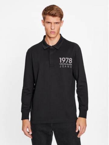 Calvin Klein Jeans Поло Varsity J30J324336 Чорний Regular Fit Calvin Klein Jeans Поло Varsity J30J324336 Чорний Regular Fit