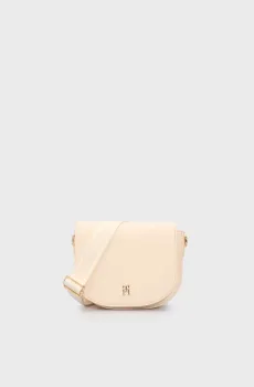 Женская белая сумка TH LOGOTAPE SADDLE Белый ONESIZE Tommy Hilfiger AW0AW17184