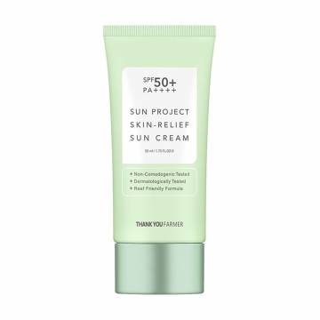 Солнцезащитный крем для лица Thank You Farmer Project SkinRelief Sun Cream, SPF 50+ PA++++, 50 мл Солнцезащитный крем для лица Thank You Farmer Project SkinRelief Sun Cream, SPF 50+ PA++++, 50 мл