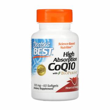 Коэнзим Q10 Doctors Best Dietary Supplement High Absorption CoQ10, 100 мг, 60 веганских капсул