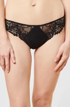 Женские черные менструальные трусики-танга SUCCESS Черный S Etam 6539935