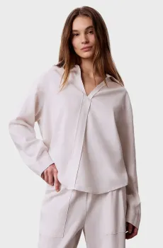 Женская белая льняная блуза Белый XL Calvin Klein LV044F153G
