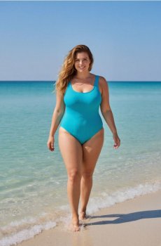 Однодільний ребристий купальник - бірюзовий