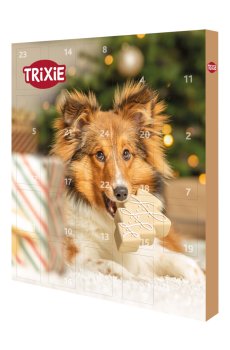 Адвент-календарь для собак Trixie Рождественский, с лакомством, 30*34*3.5 см, 24 отдела