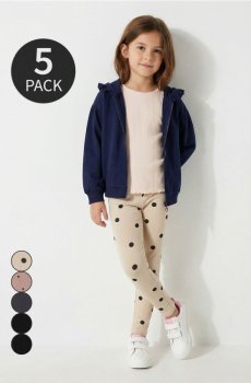 Бавовняні легінси, набір з 5 штук - різнобарвний