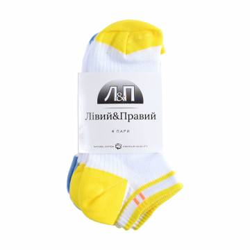 Набор носков женских Лівий&Правий 120, классические, 03 бело-желтые/03 бело-голубые, размер 36-40, 4 пары Набор носков женских Лівий&Правий 120, классические, 03 бело-желтые/03 бело-голубые, размер 36-40, 4 пары