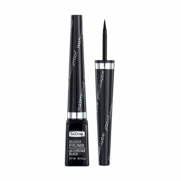 Жидкая пдводка для глаз IsaDora Glossy Eyeliner 40 Chrome Black, 3.7 мл Жидкая пдводка для глаз IsaDora Glossy Eyeliner 40 Chrome Black, 3.7 мл