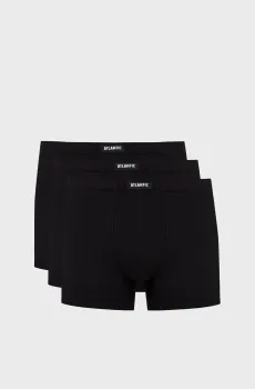 Мужские черные боксеры (3 шт) Черный M Atlantic 3BMH-007