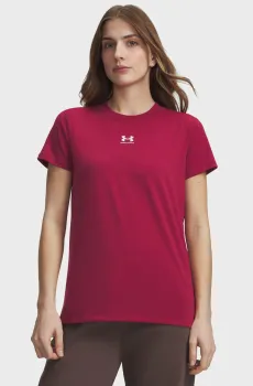 Женская красная футболка UA Rival Core SS Красный L Under Armour 1383648-622