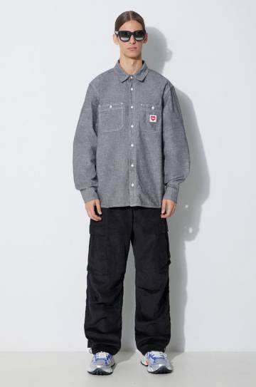 Вельветовые брюки Maharishi Utility Cargo Track Pants цвет чёрный со шнуровкой 4569.BLACK Вельветовые брюки Maharishi Utility Cargo Track Pants цвет чёрный со шнуровкой 4569.BLACK