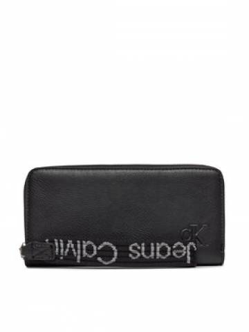 Calvin Klein Великий жіночий гаманець Ultralight Zip Around W/Wristlet K60K611498 Чорний Calvin Klein Великий жіночий гаманець Ultralight Zip Around W/Wristlet K60K611498 Чорний