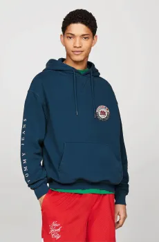 Мужское бирюзовое худи TJU ARCHIVE GAMES Бирюзовый S Tommy Jeans DM0DM19544
