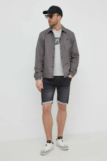 Джинсовые шорты Pepe Jeans SLIM GYMDIGO SHORT мужские цвет чёрный PM801075XG7 Джинсовые шорты Pepe Jeans SLIM GYMDIGO SHORT мужские цвет чёрный PM801075XG7