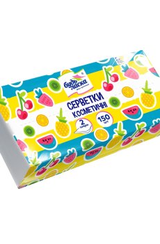 Салфетки косметические Будь Ласка Фруктовый заряд, 2-слойные, 150 шт