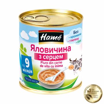 Детское мясное пюре Hame Говядина с сердцем, от 9 месяцев, 100 г Детское мясное пюре Hame Говядина с сердцем, от 9 месяцев, 100 г