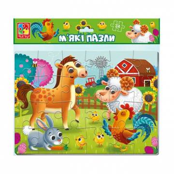 Мягкие пазлы Vladi Toys А4 Ферма, от 3 лет, 24 деталей (VT1102-23) Мягкие пазлы Vladi Toys А4 Ферма, от 3 лет, 24 деталей (VT1102-23)