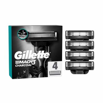 Сменные картриджи для бритья Gillette Mach3 Древесный уголь, мужские, 4 шт Сменные картриджи для бритья Gillette Mach3 Древесный уголь, мужские, 4 шт
