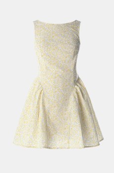 Жовта сукня міні з квітковим принтом