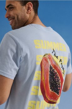 Бавовняна футболка з написом Summer - блакитний