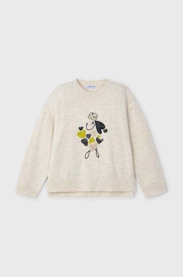 Детский свитер с примесью шерсти Mayoral цвет бежевый лёгкий 4359