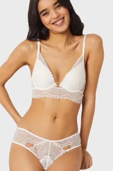 Женский белый бюстгальтер пуш-ап глубокое декольте INDOMPTEE Белый 75C Etam 6543720