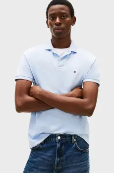 Мужское голубое поло LIQUID COTTON REG SEASONAL Голубой L Tommy Hilfiger MW0MW39994