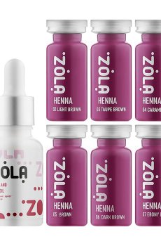 Уценка! Набор для покраски бровей Zola Henna Brow Box (хна, 6*10 г + масло, 15 мл)