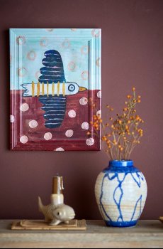 Настенная декорация в раме Bloomingville Brett 22,5 x 30 x 2 cm