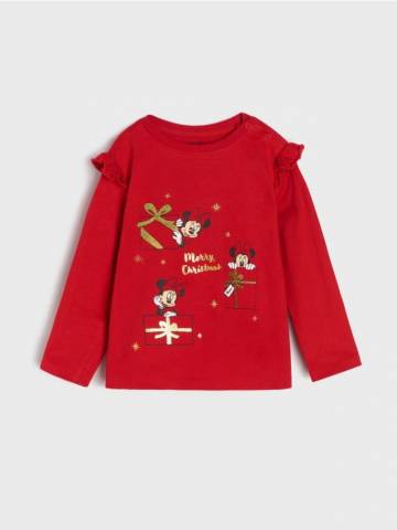 Бавовняна футболка з принтом Minnie Mouse - червоний Бавовняна футболка з принтом Minnie Mouse - червоний